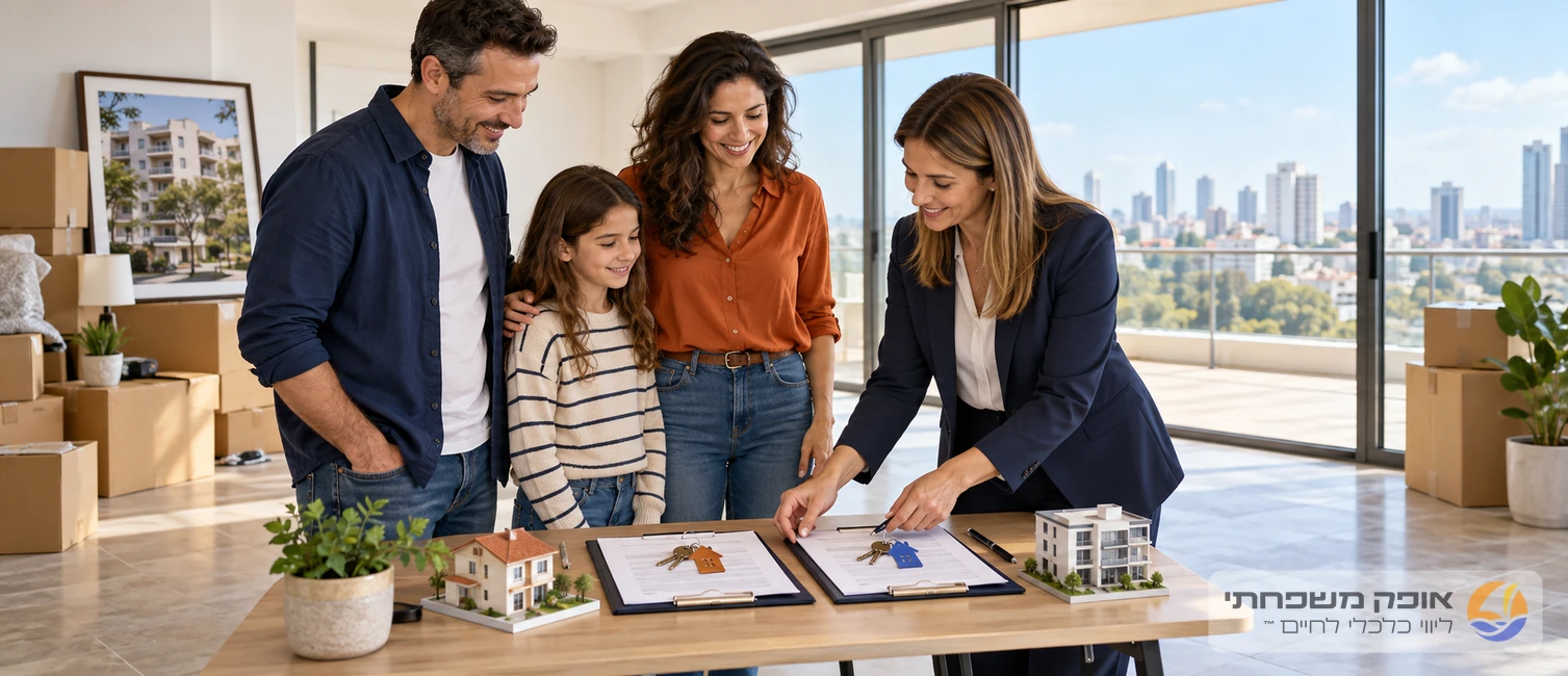 משפחה מתכננת קניית דירה חדשה לפני מכירת הדירה הקיימת