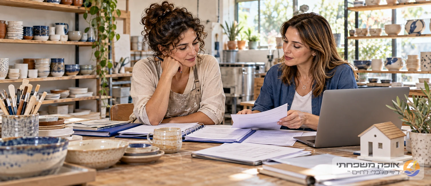 עצמאי מציג דוחות עסקיים ליועץ לקראת בקשת משכנתא